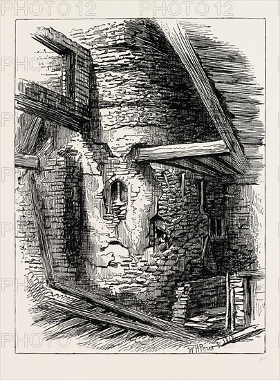 PART OF OLD LONDON WALL, NEAR FALCON SQUARE, UK, 19th century