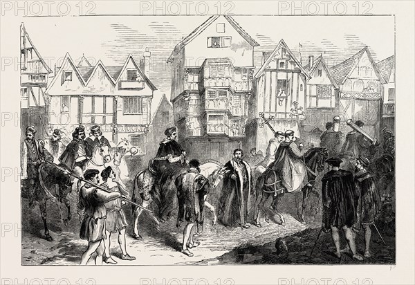 WOLSEY IN CHANCERY LANE. London, UK, 19th century engraving