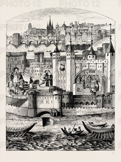 CAPTIVITY OF THE DUKE OF ORLEANS IN THE TOWER. London, UK, 19th century engraving