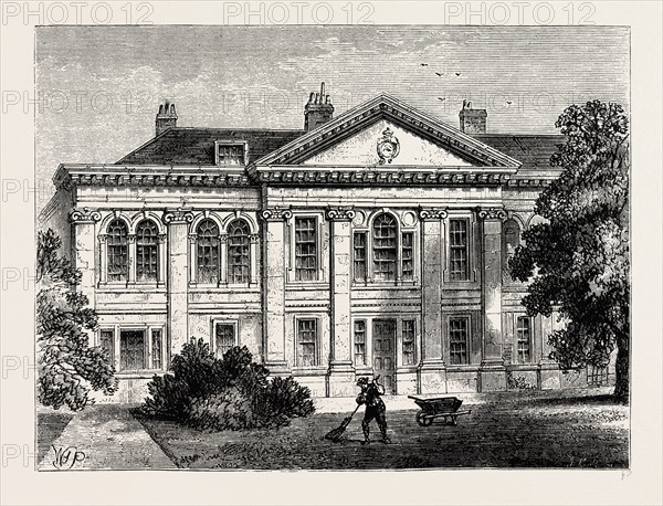 HALL OF THE CARPENTERS' COMPANY. London, UK, 19th century engraving