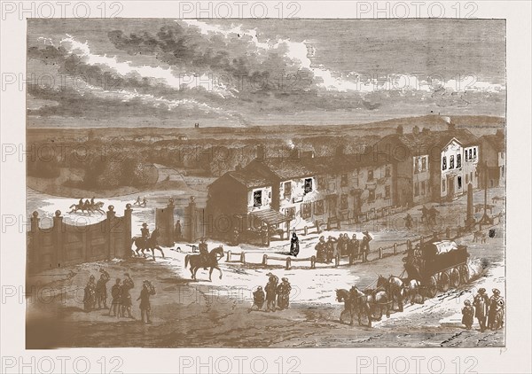 HYDE PARK CORNER 1N I750. London, UK, 19th century engraving