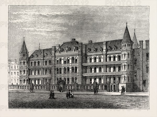 HOSPITAL FOR SICK CHILDREN, GREAT ORMOND STREET. London, UK, 19th century engraving