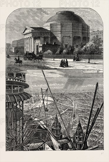 THE COLOSSEUM IN 1827. London, UK, 19th century engraving