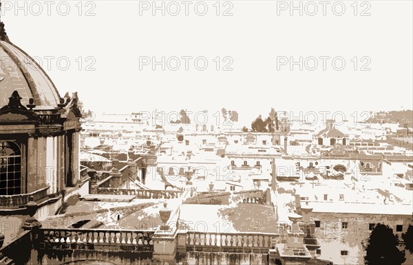 View towards Guadaloupe from cathedral, City of Mexico, Mex, Jackson, William Henry, 1843-1942, Cathedrals, Mexico, Mexico City, 1880