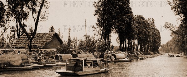 Canal de la Viga, City of Mexico, Jackson, William Henry, 1843-1942, Canals, Mexico, Mexico City, 1884