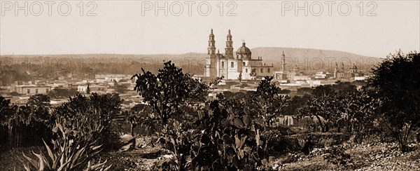 Mexico, view showing Cathedral Lagos, Jackson, William Henry, 1843-1942, Cathedrals, Mexico, Lagos, 1884