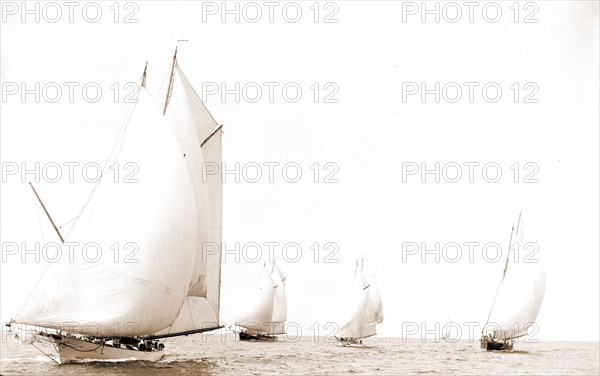 N.Y.Y.C. fleet at Pollock Rip, New York Yacht Club, Morgan Cup race, Regattas, Yachts, Yacht clubs, 1892