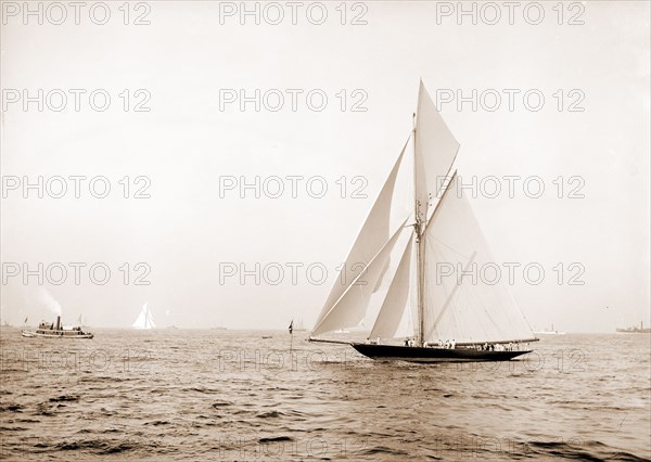 Valkyrie rounding outer mark Oct. 5, 1893, Valkyrie II (Yacht), Yachts, Regattas, 1893