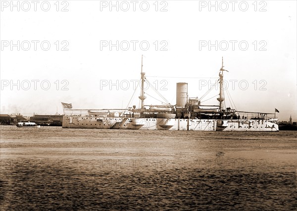 U.S.S.S. sic Texas and the Whisper, Texas (Battleship), Whisper (Steamboat), Steamboats, Battleships, American, United States, Louisiana, New Orleans, 1900