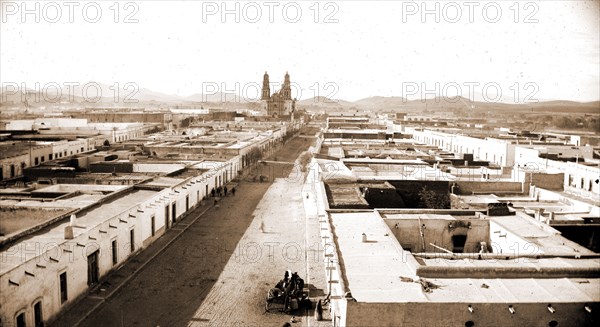 Chihuahua from the Casa de Moneda, Jackson, William Henry, 1843-1942, Streets, Mexico, Chihuahua, 1880