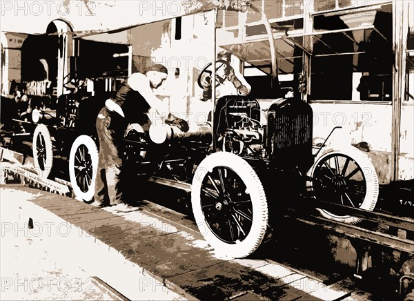 Assembly, Automobile industry, Assembly-line methods, 1923