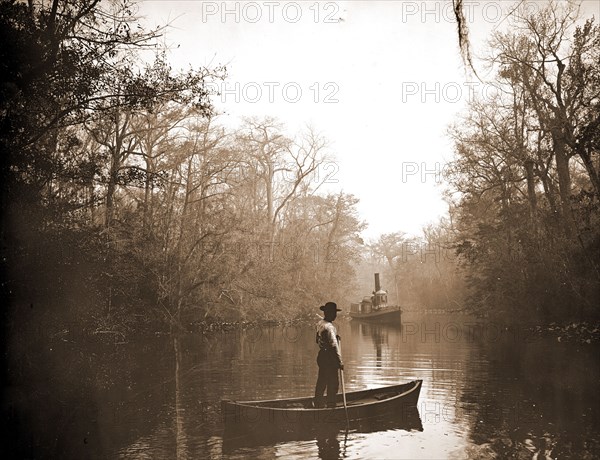 Deep Creek, Fla, Jackson, William Henry, 1843-1942, Rivers, Steamboats, Boats, United States, Florida, Deep Creek, 1880
