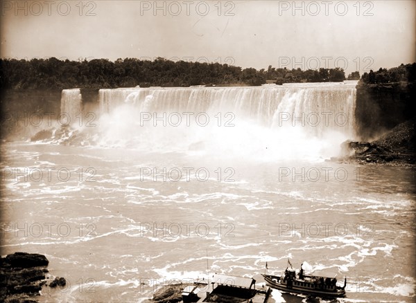 Niagara Falls and the Maid of the Mist, Maid of the Mist (Steamboat), Waterfalls, Steamboats, United States, New York (State), Niagara Falls, Canada, Ontario, Niagara Falls, 1890