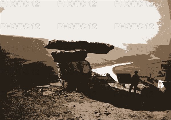 Umbrella Rock on Point Lookout, Lookout Mountain, Rock formations, Valleys, United States, Tennessee, Lookout Mountain (Mountain), 1902