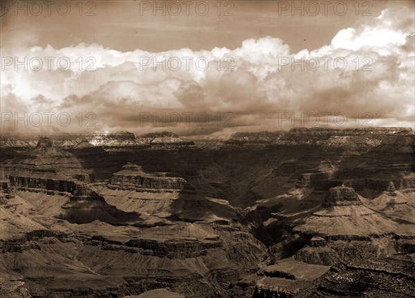 The Grand Canon in Arizona across from Bright Angel Hotel, Canyons, United States, Arizona, Grand Canyon, 1900