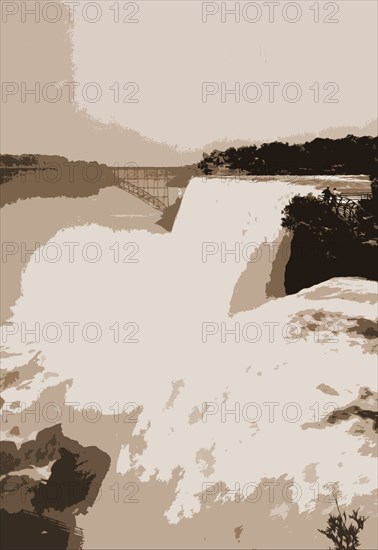 American Falls from Goat Island, Niagara, Waterfalls, United States, New York (State), Niagara Falls, 1901