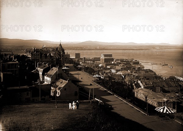 Dufferin Terrace & Chateau Frontenac, Quebec, Chateau Frontenac (Quebec, Quebec), Hotels, Waterfronts, Streets, Canada, Quebec (Province), Quebec, 1890