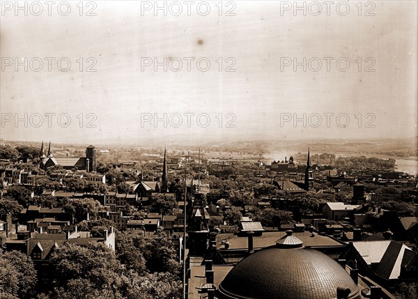 Bird's eye view, Albany, N.Y, Domes, United States, New York (State), Albany, 1900