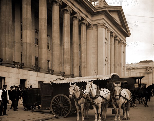 U.S. Treasury currency wagon, Washington, D.C, United States., Dept. of the Treasury, Carts & wagons, Treasuries, Money, Shipping, United States, District of Columbia, Washington (D.C.), 1890