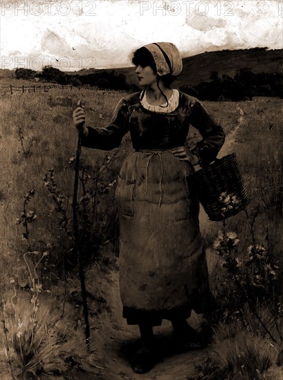 Across the common, Pearce, Charles Sprague, 1851-1914, Walking, Women, 1900