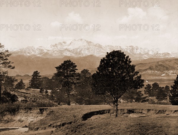 Pike's Peak, Colorado, Jackson, William Henry, 1843-1942, Mountains, United States, Colorado, Pike's Peak, 1899