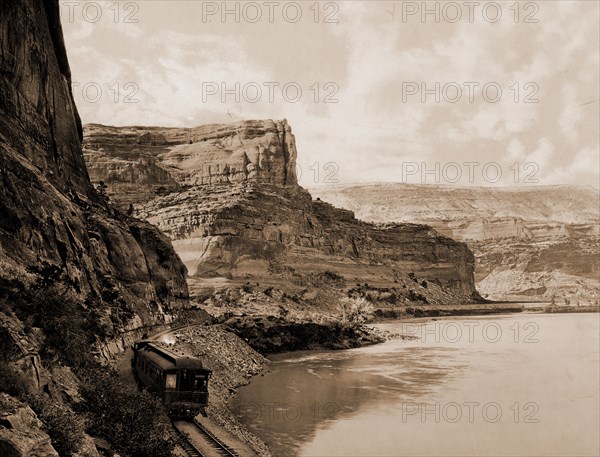 Citadel Walls, Canon of the Grand, Utah, Jackson, William Henry, 1843-1942, Canyons, Rivers, Railroads, United States, Utah, Colorado River, United States, Utah, Citadel Walls, 1900