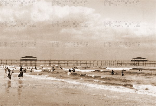 The Beach at Old Orchard, Maine, Beaches, United States, Maine, Old Orchard Beach, 1900