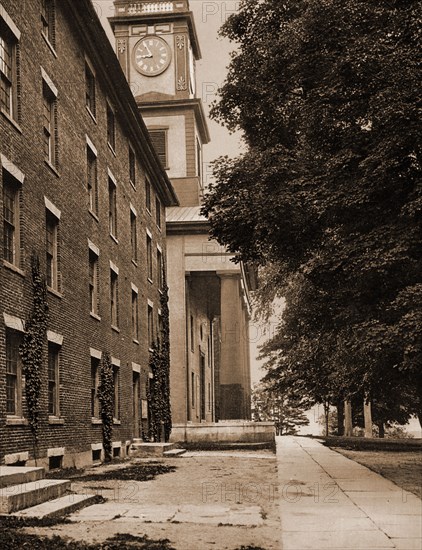 Chapel and dormitory, Amherst College, Amherst College, Chapels, Universities & colleges, United States, Massachusetts, Amherst, 1901