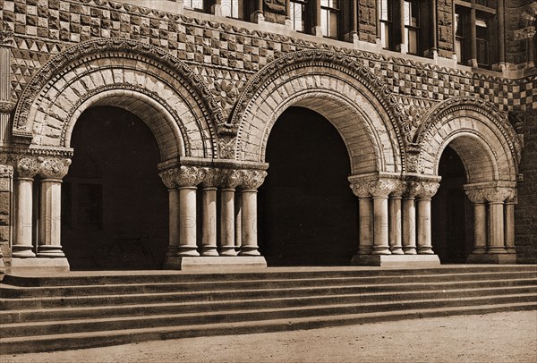 Entrance to Law School, Harvard University, Harvard Law School, Legal education, Universities & colleges, Educational facilities, United States, Massachusetts, Cambridge, 1900