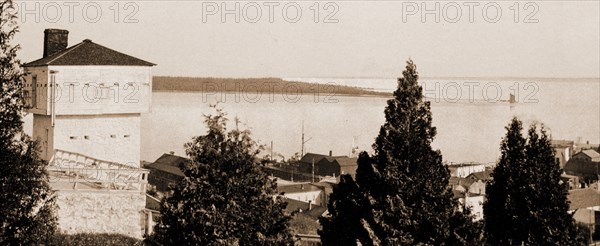 Old Block House, Fort Mackinac, Michigan, Blockhouses, United States, Michigan, Mackinac Island, 1900