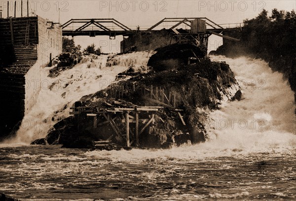 Michigan, Quinnesec Falls, Waterfalls, United States, Michigan, Quinnesec Falls, 1898