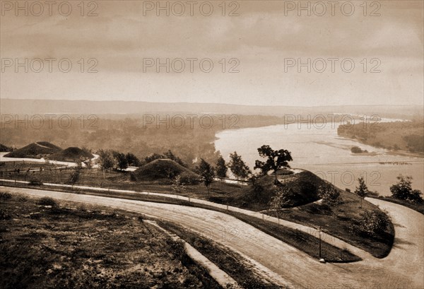 Down the Mississippi from Indian Mound Park, St. Paul, Rivers, Parks, United States, Minnesota, Saint Paul, United States, Mississippi River, 1898