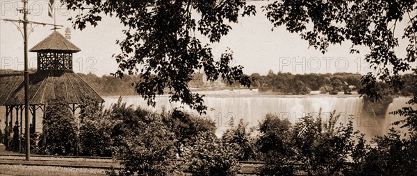 Niagara, Falls from American shore, Waterfalls, United States, New York (State), Niagara Falls, Canada, Ontario, Niagara Falls, 1900