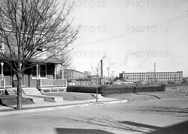 Lancaster, Pennsylvania - Housing. Stehli mills and houses in row inhabited by Stehli workers - rental $30.00 per month, 1936, Lewis Hine, 1874 - 1940, was an American photographer, who used his camera as a tool for social reform. US,USA