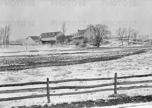 Lancaster, Pennsylvania - Housing. Adjoining farms on side road near Petersburg, 1936, Lewis Hine, 1874 - 1940, was an American photographer, who used his camera as a tool for social reform. US,USA