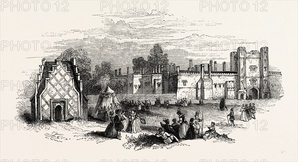 St. James's Palace. Print Hollar, London, England, engraving 19th century, Britain, UK