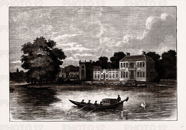 MR. PITT'S HOUSE AT TWICKENHAM, UK, engraving 1881 - 1884