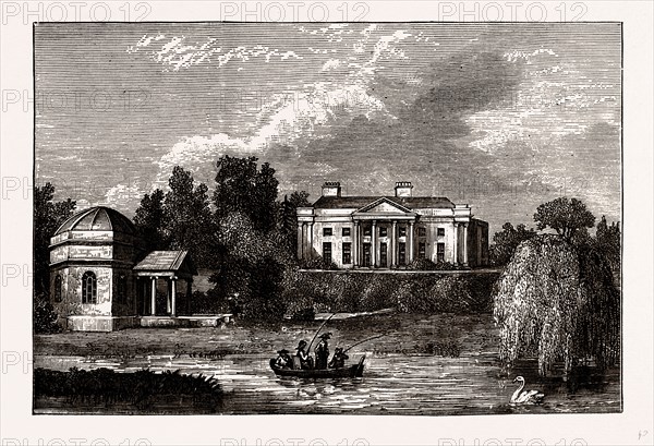 HAMPTON HOUSE, UK, engraving 1881 - 1884