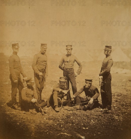 Officers of the 68th Regiment, Crimean War, 1853-1856, Roger Fenton historic war campaign photo