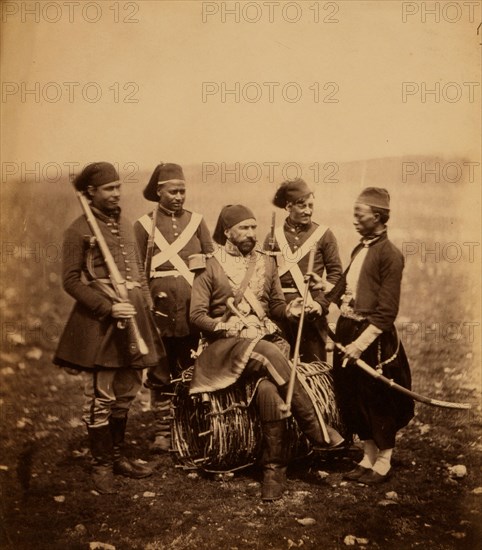 Ismail Pacha ordering his chibouque, Crimean War, 1853-1856, Roger Fenton historic war campaign photo