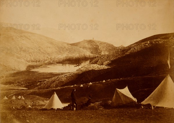 View of Balaklava, from camp of Fusilier Guards, Crimean War, 1853-1856, Roger Fenton historic war campaign photo