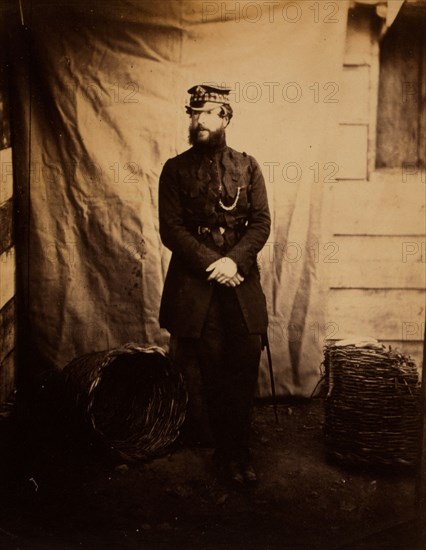 Captain Holder, Fusilier Guards, Crimean War, 1853-1856, Roger Fenton historic war campaign photo