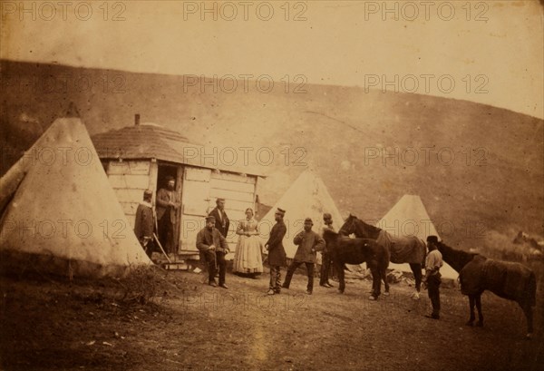 Captain Webb's hut, 4th Dragoon Guards, Crimean War, 1853-1856, Roger Fenton historic war campaign photo