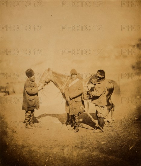 Captain Portal, 4th Light Dragoons equipped for Balaklava, Crimean War, 1853-1856, Roger Fenton historic war campaign photo