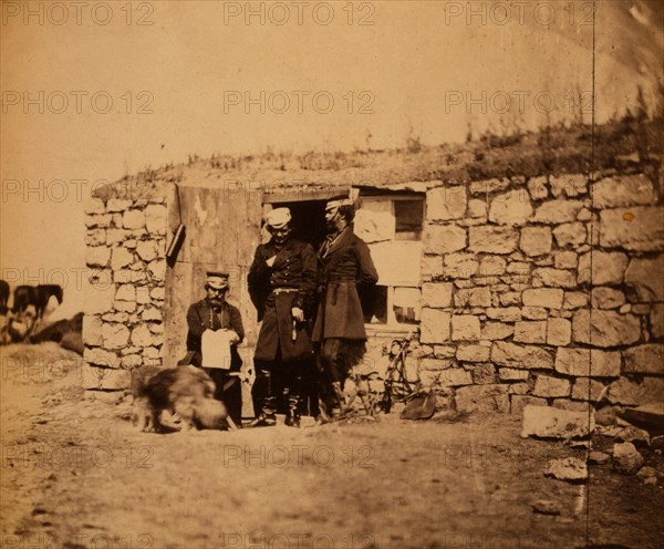 Colonel Wood & Major Stuart Wortley on the staff of Sir Richard England, Crimean War, 1853-1856, Roger Fenton historic war campaign photo