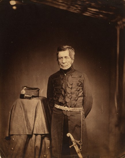 Lieutenant General Sir John Burgoyne G.C.B., Inspector General of Fortifications, Crimean War, 1853-1856, Roger Fenton historic war campaign photo