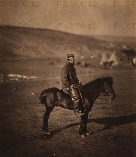 Captain Inglis, 5th Dragoon Guards, Crimean War, 1853-1856, Roger Fenton historic war campaign photo