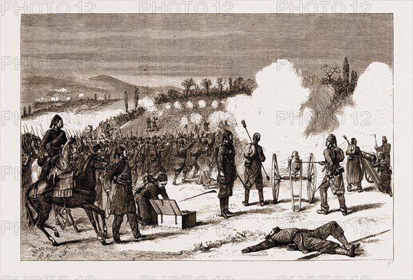 THE HERZEGOVINIAN INSURRECTION: TURKISH TROOPS ATTACKING AN INSURGENT POSITION, 1876