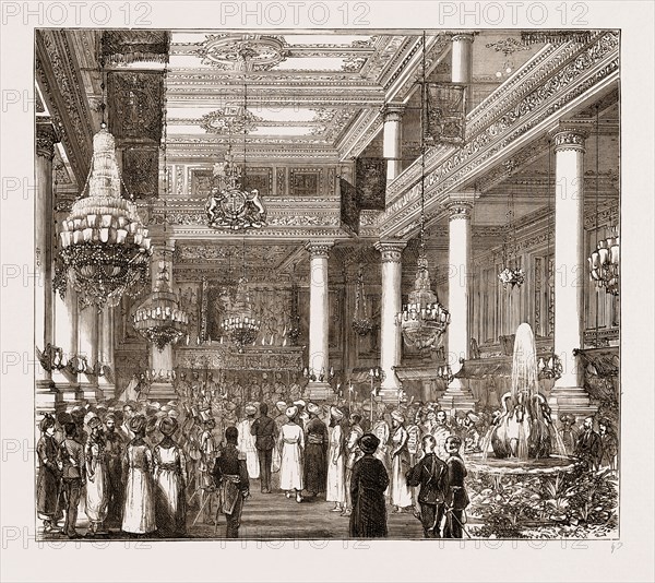 THE PRINCE OF WALES IN INDIA: MADRAS, THE LEVEE IN THE BANQUETING HALL, 1876