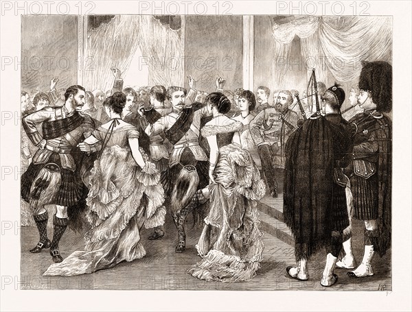 THE PRINCE OF WALES AT MALTA: DANCING THE REEL AT THE UNITED SERVICE BALL, 1876